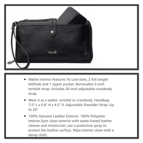 THE SAK 3 in 1 Phone Wallet/Wristlet/Crossbody Bag - Picture 3 of 10